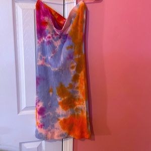 Tie Dye Tube Top Dress